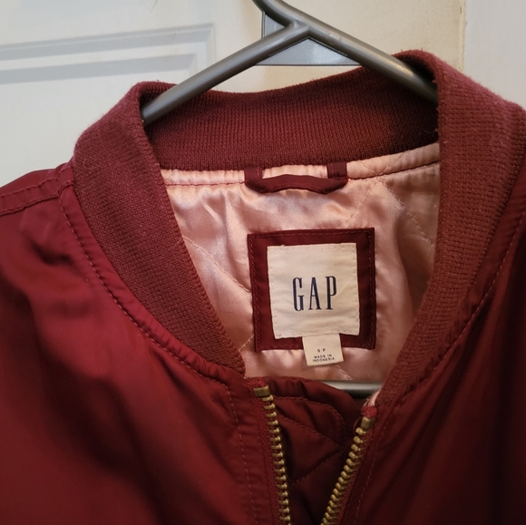 Gap burgundy bomber coat - Picture 4 of 5